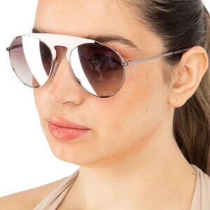 Loewe Women Sunglasses LW40005U 14U Pink Leather Bordeaux Mirror Pilot BRAND NEW
